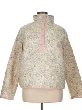 Altar'd State Cream Floral Pullover with Pink Trim